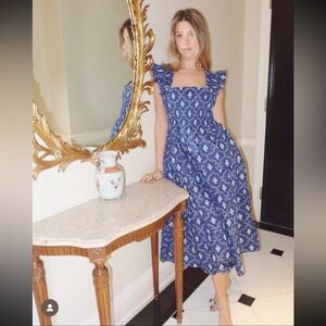 Hill House Ellie Nap Dress in Navy Trellis Large